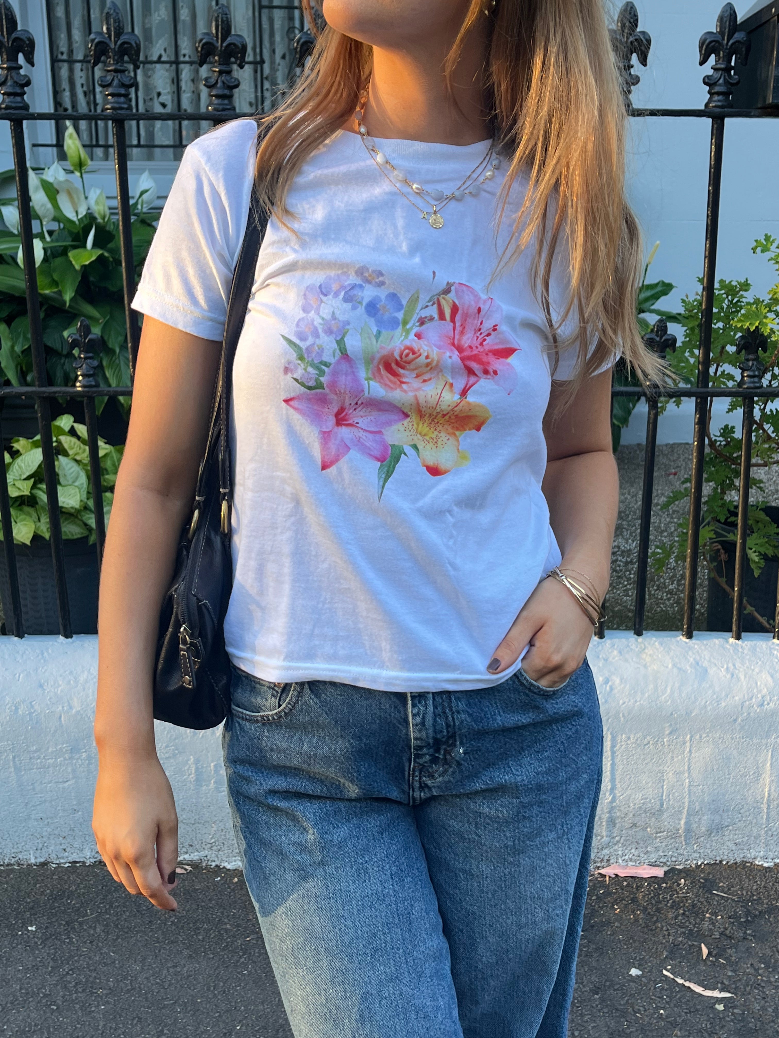 Scrapbook Flowers Baby Tee