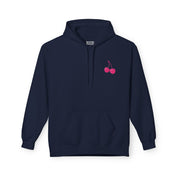 Pink Cherries Hoodie in Navy