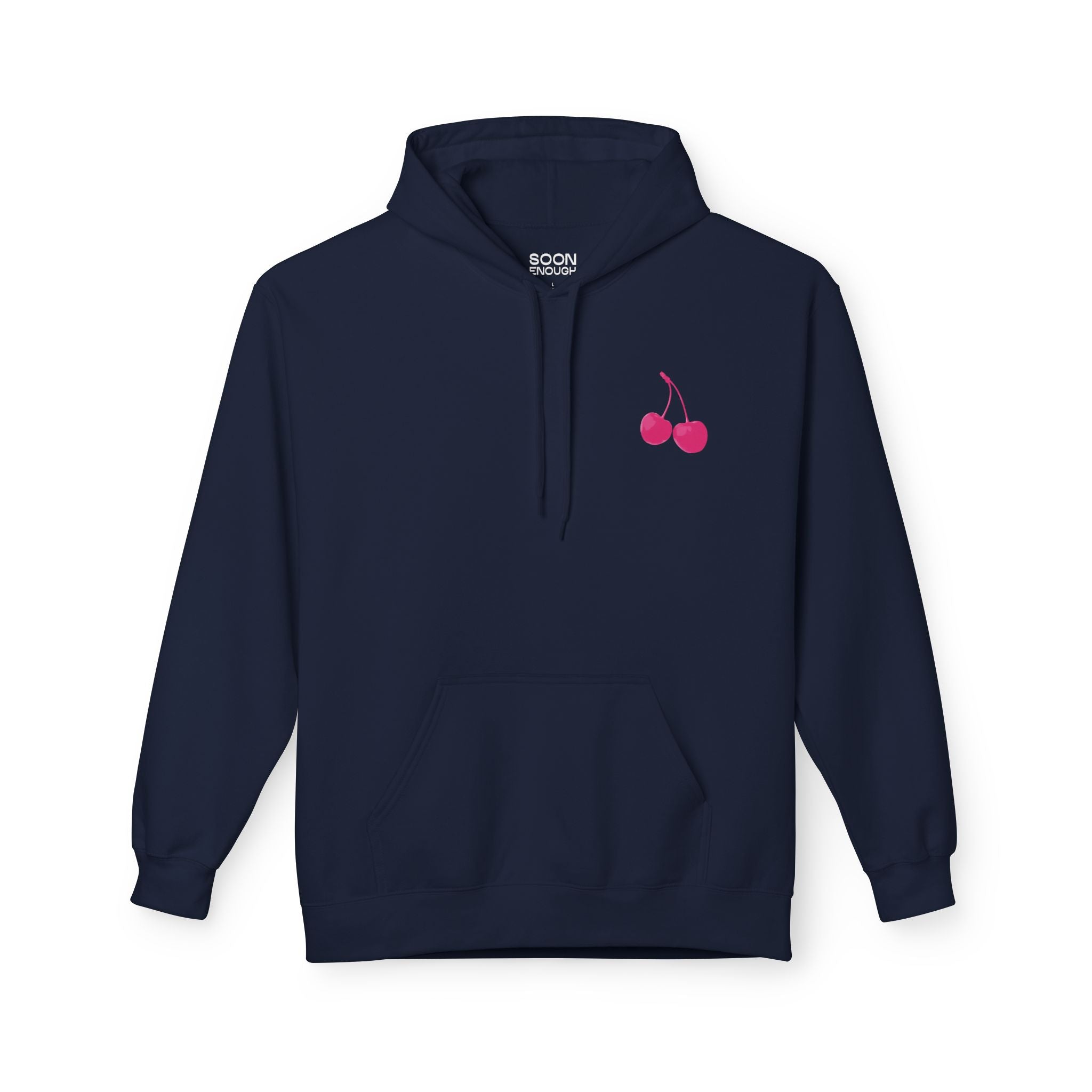 Pink Cherries Hoodie in Navy