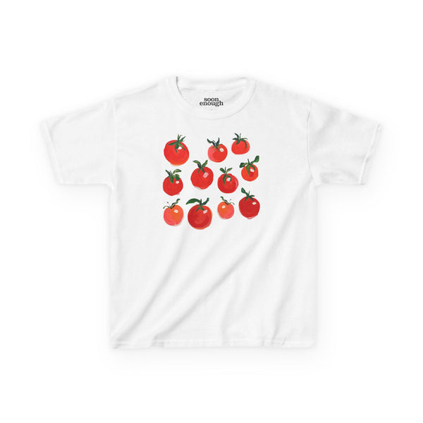 かわいいトマト【RONRON】SLICED TOMATOクロップドTシャツ Tomato Girl Baby Tee – Soon Enough