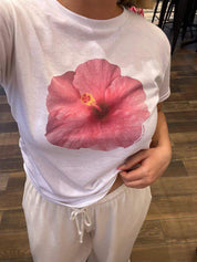 Pink Hibiscus Flower Baby Tee