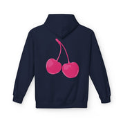 Pink Cherries Hoodie in Navy