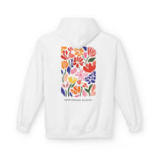 Floral Stamp Hoodie in White